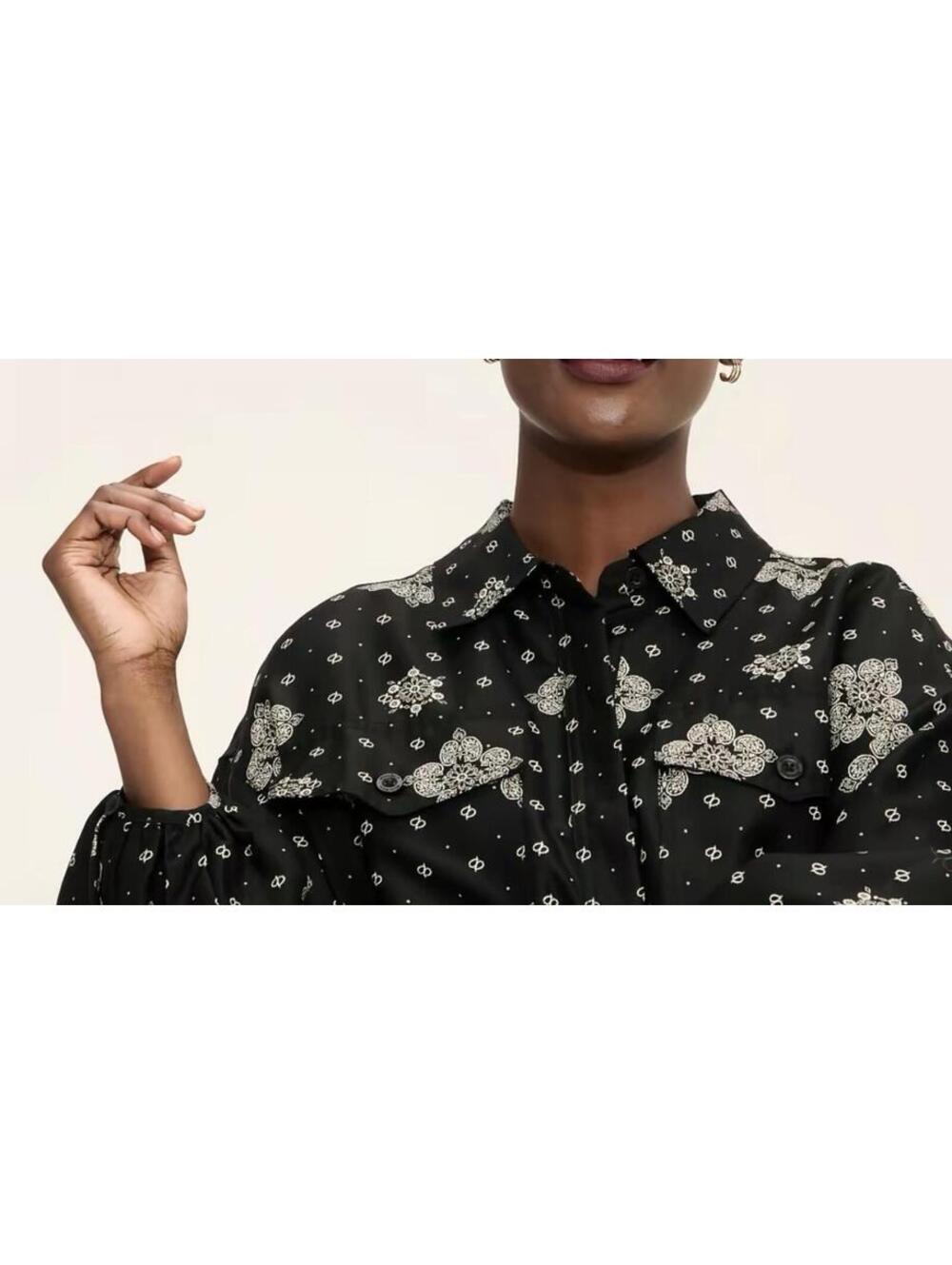 Woolrich Women’s Bandana Print Long Sleeved Utility Dress Medium - Picture 2 of 9